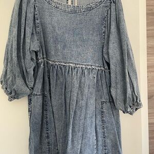 Free People Blue Denim Mini Dress